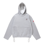 EMBROIDERED RUNNING DOG HOODIE - GREY