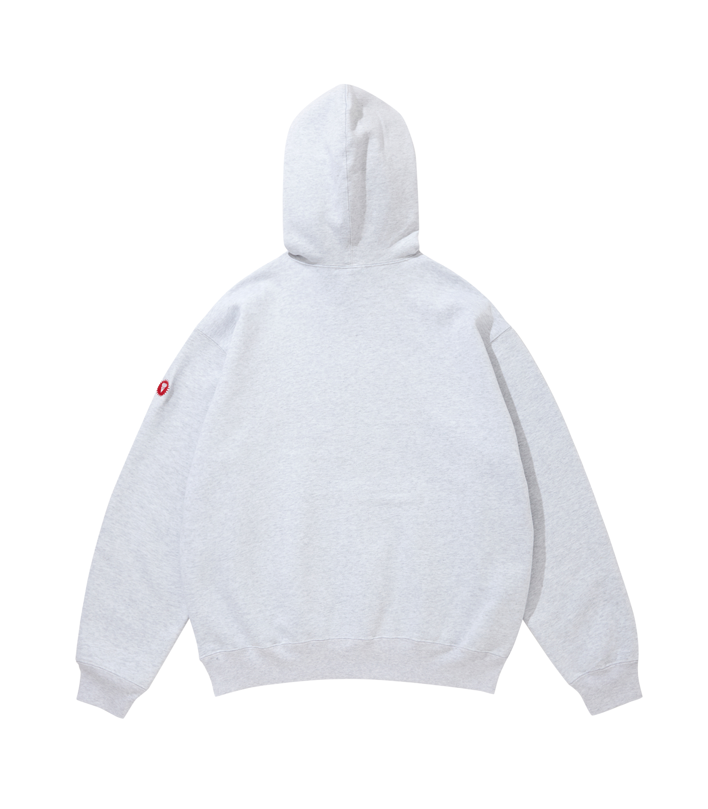 APPLIQUE LOGO RUNNING DOG HOODIE - ASH GREY/PINK CHECK