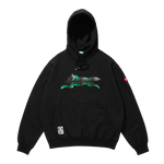APPLIQUE LOGO RUNNING DOG HOODIE - BLACK/GREEN CHECK
