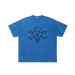 OVERDYED POCKET CONES & BONES T-SHIRT - BLUE