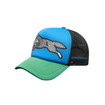 GLITTER RUNNING DOG TRUCKER CAP - BLUE/GREEN