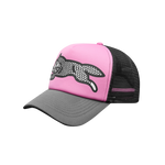 GLITTER RUNNING DOG TRUCKER CAP - PINK/GREY