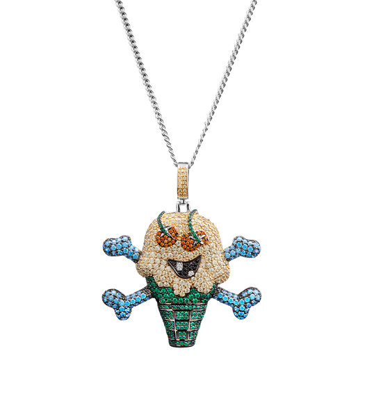 ICECREAM x GHOST NECKLACE CONE & BONES SILVER 925 – Billionaire Boys Club