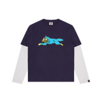 RUNNING DOG LAYERED L/S T-SHIRT - NAVY