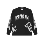 HALFTONE MULTI LOGO L/S T-SHIRT - BLACK