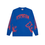 HALFTONE MULTI LOGO L/S T-SHIRT - BLUE