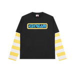 VAULT STRIPE LAYERED LS T-SHIRT - BLACK