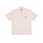 WAITRESS QUARTER ZIP WORK SHIRT - PINK STRIPE