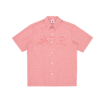 APPLIQUE RUNNING DOG CHECK SS SHIRT - RED CHECK