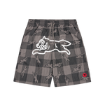 CHECKER RUNNING DOG SWIM SHORTS - GREY