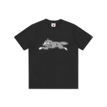 GLITTER RUNNING DOG T-SHIRT - BLACK