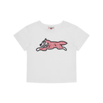 HOUNDSTOOTH RUNNING DOG BABY TEE - WHITE