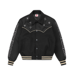 WESTERN CRYSTAL VARSITY JACKET - BLACK