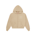 CRYSTAL ZIP THROUGH HOOD - SAND