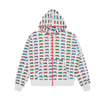 REPEAT RUNNING DOG ZIP THROUGH HOOD - WHITE