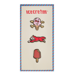 3-PACK ICECREAM PIN BADGES - MULTI