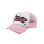 RUNNING DOG TRUCKER CAP - PINK/WHITE