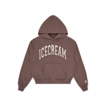 COLLEGE CROPPED HOOD - BROWN