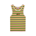 BEADED RUNNING DOG RIBBED VEST TOP - MULTI STRIPE
