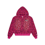 PINK LEOPARD ZIP THROUGH HOOD - PINK