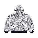 FAUX FUR FULL-ZIP HOOD - BLACK/WHITE