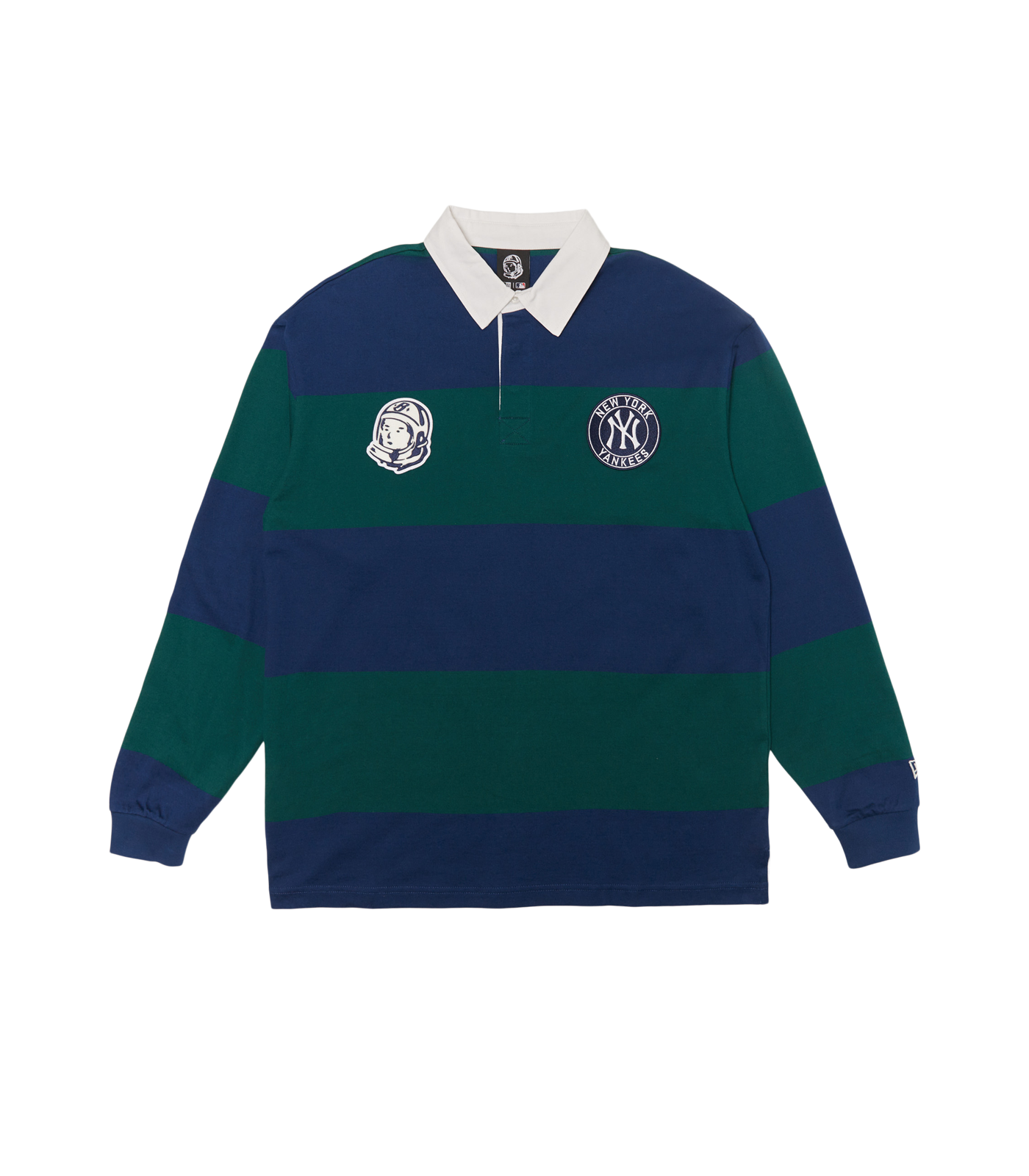 NEW YORK YANKEES HEART MIND STRIPED RUGBY NAVY FOREST Billionaire new-york-yankees-heart-mind-striped-rugby-navy-forest-billionaire