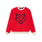 LEOPARD KNITTED JUMPER - RED