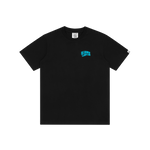 SMALL ARCH LOGO HIGHLIGHTER T-SHIRT - BLACK/BLUE