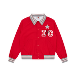 TEAM EU COLLARED BOMBER JACKET - RED