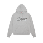 ICED OUT RUNNING DOG HOOD - HEATHER GREY